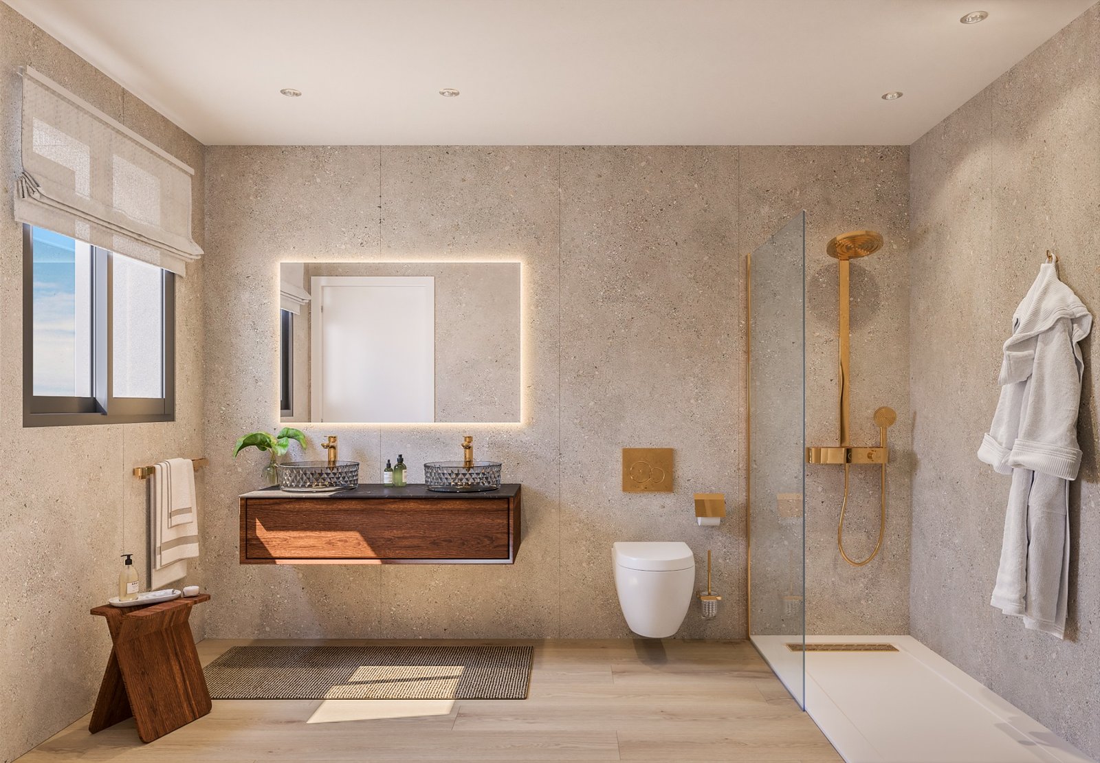 Baño con acabados opcionales