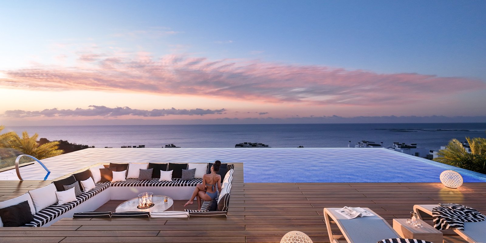 Rooftop con piscina y vistas al mar